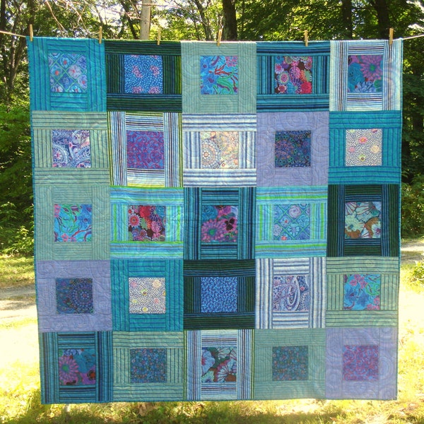 Double Quilt In Kaffe Fassett Fabrics Shades of Blue