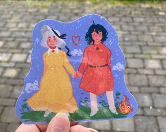 Howl moving Castle Sophie x Howl holo star sticker