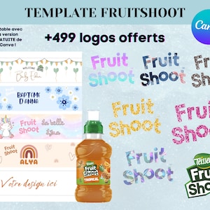 Template pour emballage Fruitshoot - Modèle personnalisé pour boisson fruitshoot - Logos fruitshoot - Modèle pour étiquette fruit shoot