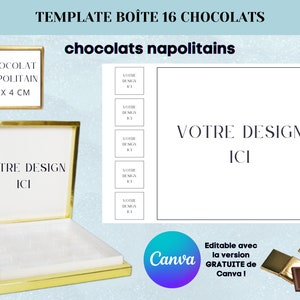 Modello per scatola da 16 cioccolatini napoletani - Modello cioccolato napoletano - Modello canva gratuito