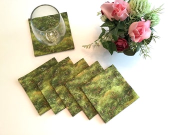 Cocktail Napkins Appetizer Napkins, Cotton Fabric Beverage Napkins Party Cocktail Napkins - set of 6