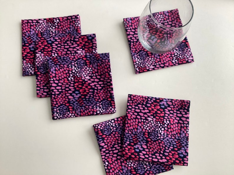 Cocktail Napkins Beverage Napkins, Party Napkins Cloth Cocktail Napkins set of 6 or 8 image 6