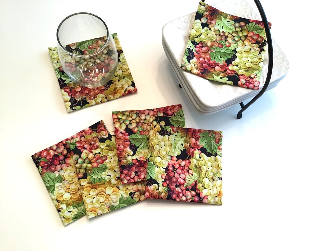 Grapes Cocktail Napkins Appetizer Napkins Cotton Fabric Etsy