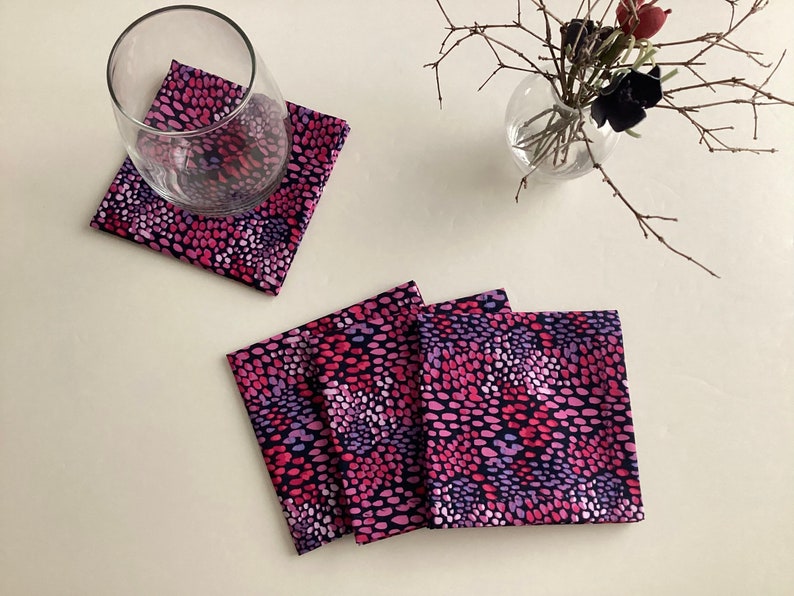 Cocktail Napkins Beverage Napkins, Party Napkins Cloth Cocktail Napkins set of 6 or 8 image 1