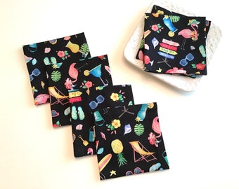 Tropical Print Cotton Cocktail Napkins, Set of 6