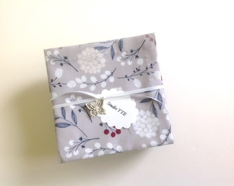 Floral Cotton Cocktail Napkins, Hand-Stitched Appetizer Napkins, Set of 6 or 8