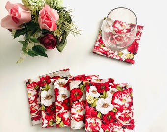 Cotton Cocktail Napkins, Set of 6 - Eco-Friendly Beverage Napkins