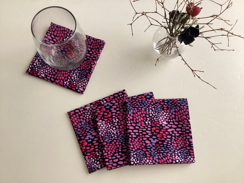 Cocktail Napkins Beverage Napkins, Party Napkins Cloth Cocktail Napkins set of 6 or 8 image 3