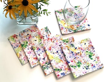 Abstract Cotton Cocktail Napkins - Beverage Napkins - Eco-Friendly Party Napkins -set of 4, 6 or 8