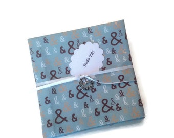 Light Bluish Aqua Cotton Fabric Cocktail Napkins Beverage Novelty Napkins - Set of 6