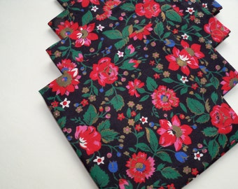 Floral Cotton Cocktail Napkins, Set of 6, Hostess Gift