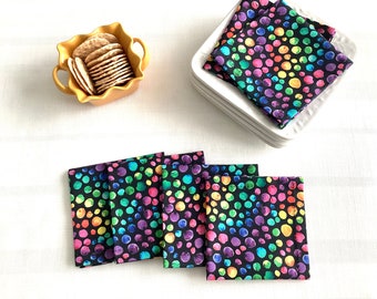 Colorful Dot Cocktail Napkins, Set of 6 or 8, Hostess Gift