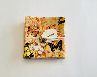 Beautiful Butterflies Cocktail Napkins Eco Friendly 100%  Cotton Napkins Beverage Napkins  Party napkins  - set of 6