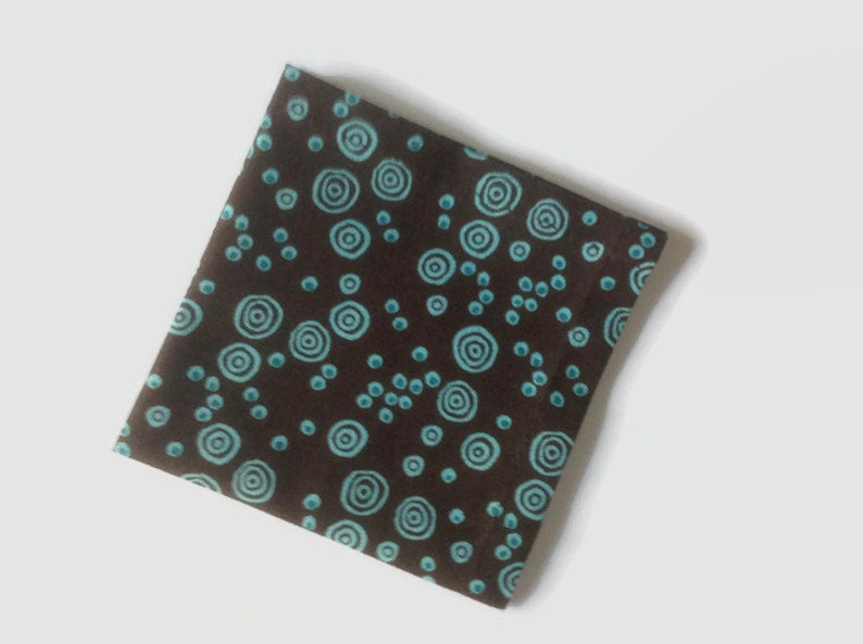 set of 6 Dark Brown and Aqua Blue Eco Friendly Cotton Cocktail Napkins Appetizer Napkins Beverage Napkins