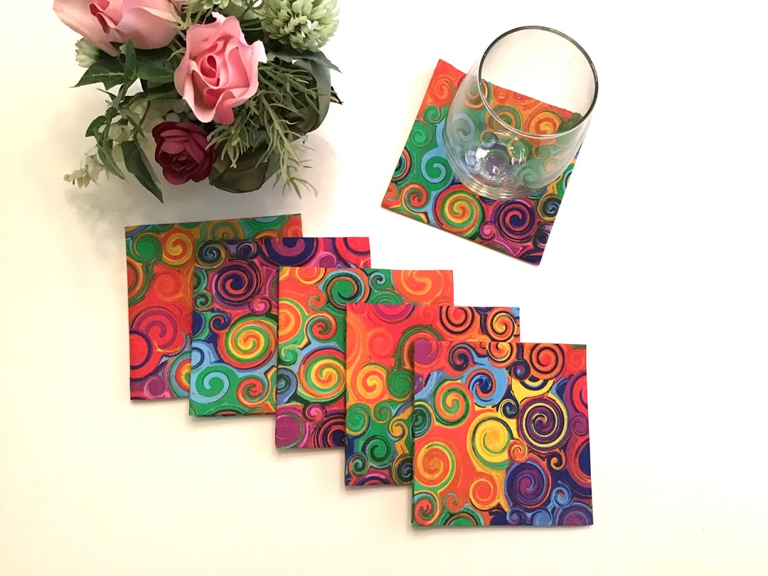 Cocktail Napkins Appetizer Napkins, Cotton Fabric Beverage Napkins