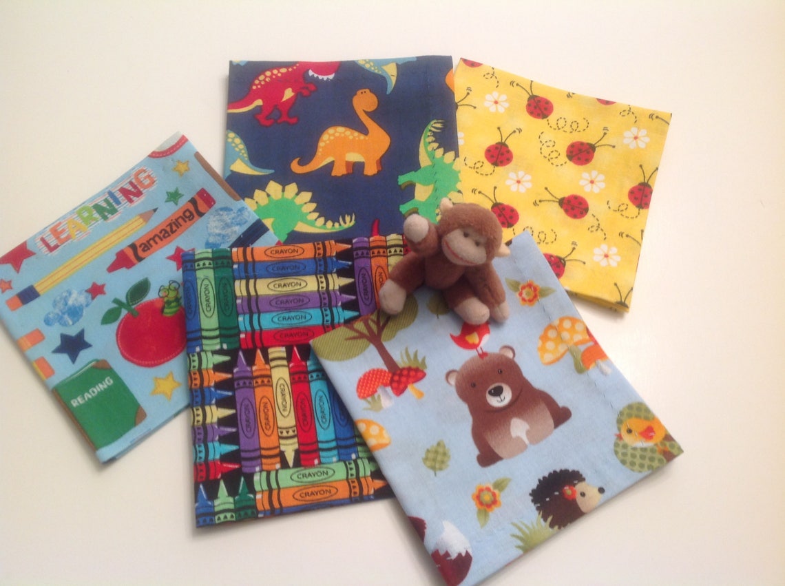 Children's Cloth Lunch Napkins Kid's Party Napkins Eco Friendly Cotton ...