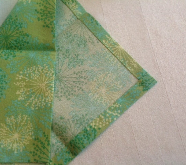 Green Eco Friendly Cotton Cocktail Napkins Fabric Cocktail Etsy