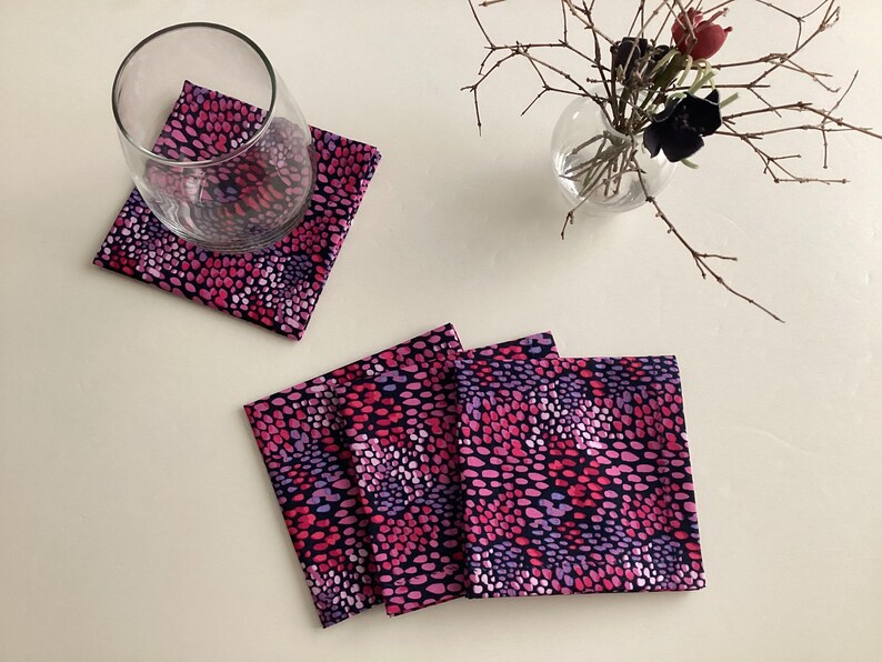 Cocktail Napkins Beverage Napkins, Party Napkins Cloth Cocktail Napkins set of 6 or 8 image 8