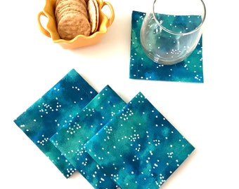 Set of 6 or 8 Cocktail Napkins Appetizer Napkins, Cotton Fabric Beverage  Napkins Party Cocktail Napkins