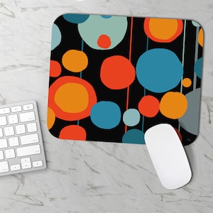 Mid Century Modern Mousepad Desk Mouse Pad, Maximalist Mouse Pad, College Dorm Decor, Desk Accessories, Office Decor