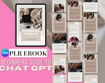 ChatGPT Anfängerleitfaden E-Book, Canva Bearbeitbare PLR (Digitaler Download)
