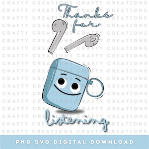 Gracias por escuchar SVG PNG, lindo diseño de juego de palabras, idea de regalo divertida, diseño de camisa de sublimación, chistes cortos para adultos, descarga digital instantánea
