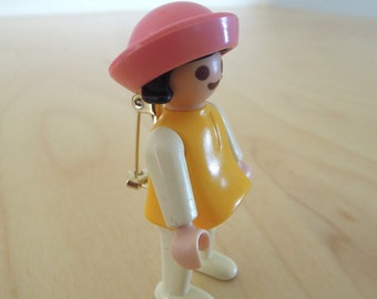 Playmobil Brooch - Girl with Yellow dress and a hat - TOYS COLLECTION -