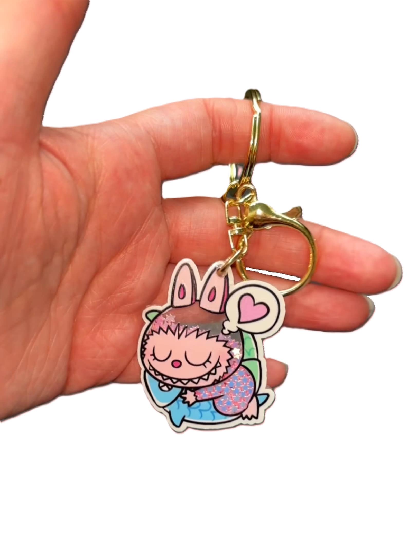 Labubu Keychain Shaker Anime Shaker Anime Keychain Popmart Kawaii Cute ...