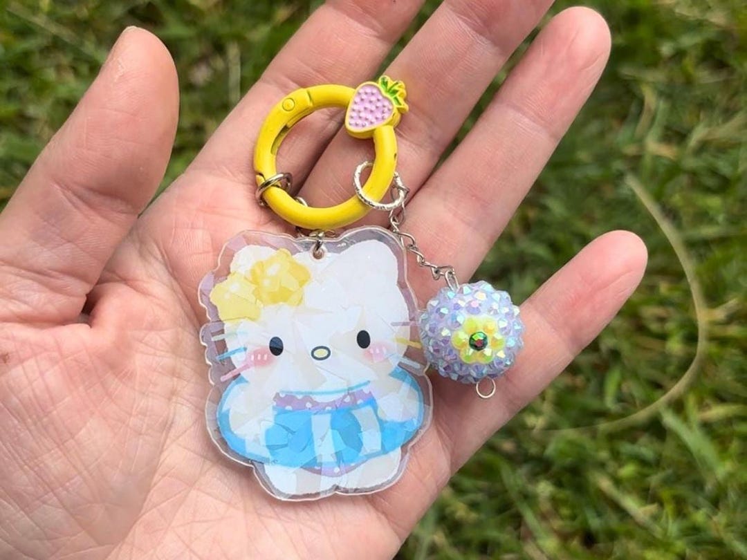 Holographic Sanrio Kitty Cozy Keychains One of A Kind - Etsy