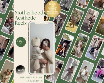 95+ Aesthetic Motherhood Reels Faceless Mom Reels Mompreneur Luxury Reels Tiktok Instagram Reels Mom Life Done For You MRR PLR Mom Life