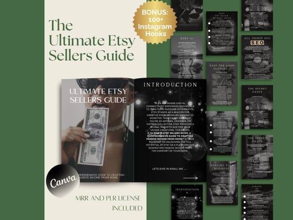 Ultimate Etsy Sellers Guide For Beginners Done For You Guide Ebook With MRR PLR Digital Marketing Faceless Business Guide Business Guide