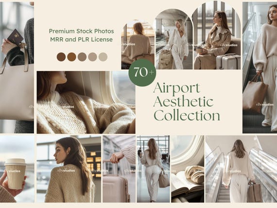 Aesthetic Airport Stock Photos Fashion Woman Travel Aesthetic Photos Faceless Marketing Travel Stock Photos Mrr Plr Instagram Reel Cover