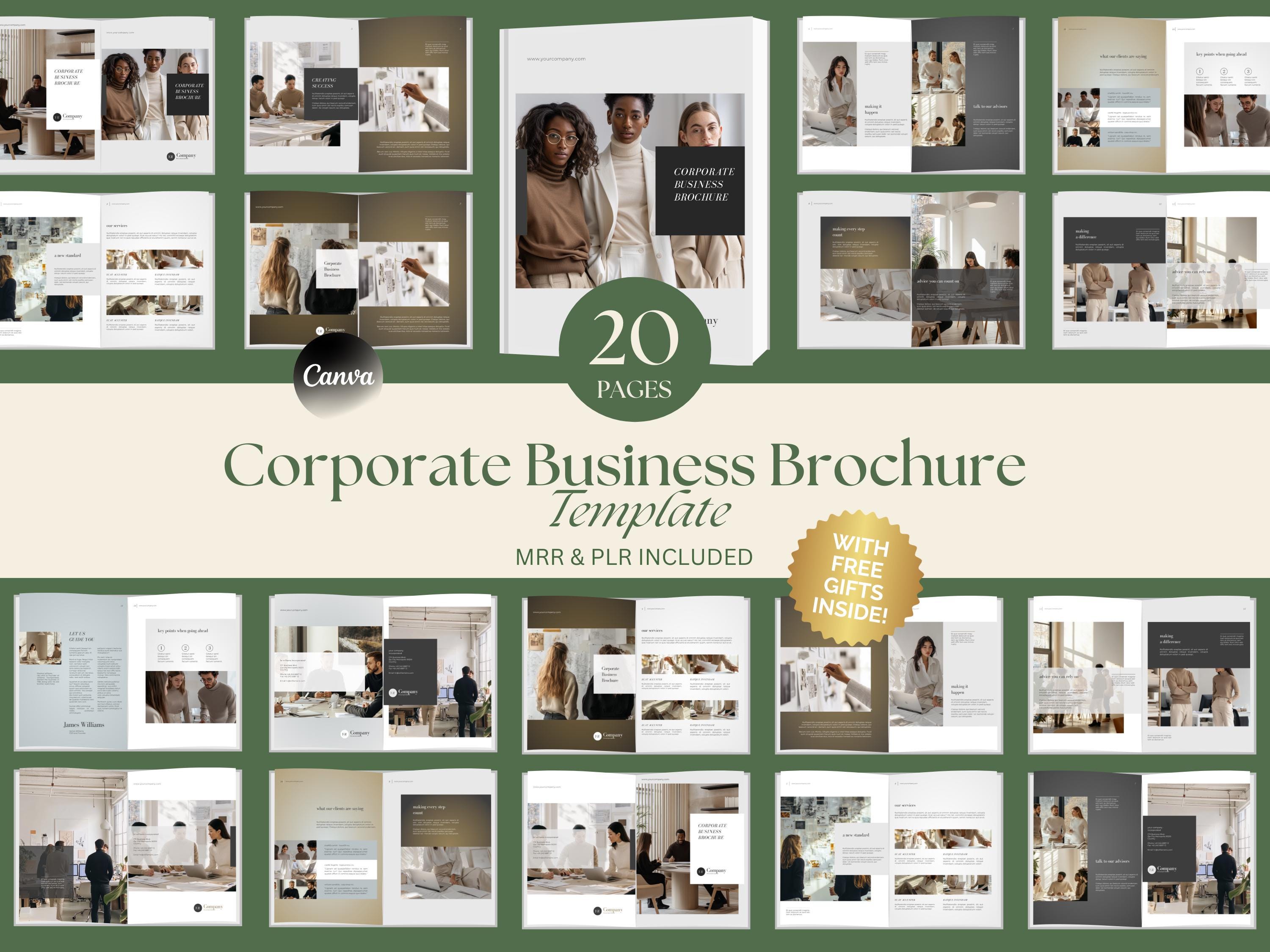 Company Profile Template Business Brochure Template Modern Aesthetic Template for Business Brochure Canva Editable MRR PLR Template Business