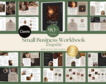 Small Business Workbook Business Plan Template Printable Small Business Planner Start Up Workbook Side Hustle Planner Canva Template MRR PLR