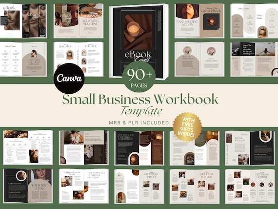 Small Business Workbook Business Plan Template Printable Small Business Planner Start Up Workbook Side Hustle Planner Canva Template MRR PLR