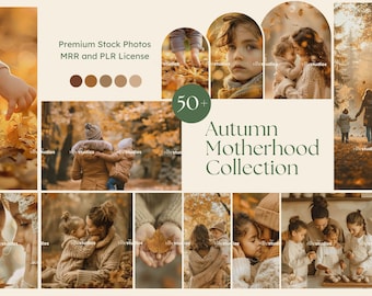 Autumn Motherhood Stock Photos Fall Mother Child Photos Mama Stock Photos for Instagram Reels Cover Digital Marketing Mom Photos