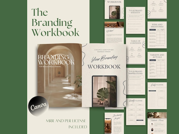 Branding Workbook Planner Digital Marketing Done For You MRR PLR  Brand Strategy Business branding Small Business Plan Business Template