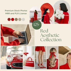 Red Aesthetic Stock Photos Faceless Fashion Lifestyle Photos Minimalist Elegant Photos Fashion Mrr Plr Stock Photos Bundle Reel Cover
