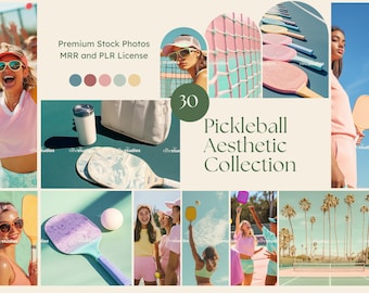 Pickleball Stock Photos Aesthetic Pickleball Photos Faceless Marketing MRR PLR Stock Photos Neutral Aesthetic Sports Photos Pickleball