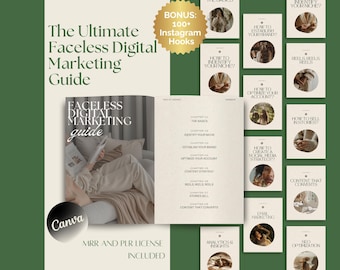 Faceless Digital Marketing Guide For Beginners Done For You Guide Ebook With MRR PLR Digital Marketing Faceless Instagram Tiktok Reels