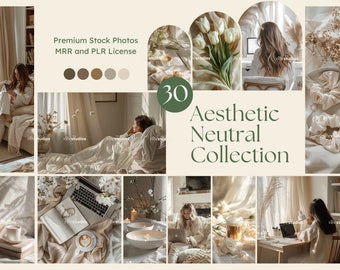 Neutral Aesthetic Faceless Stock Photos Stock Images MRR PLR Neutral Aesthetic Stock Photos Faceless Reels AI Stock Photos Digital Marketing