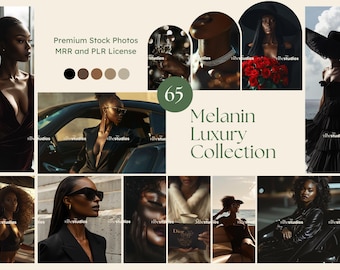 Melanin Lyxig Stockfoto Bundle Svart kvinna Ansiktslös Marknadsföringsbild Elegant Livsstil Melaninfoton Lyx Instagram Reel Cover MRR PLR