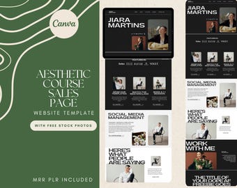 Coaching Sales Page Canva Website Template Coaches Sales Page Website MRR PLR Website Template Stock Photos Included Coaching Landing Page