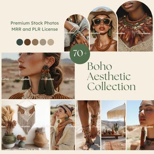 Aesthetic Boho Stock Photos Boho Faceless Digital Marketing Stock Photos Aesthetic Instagram Reels MRR PLR Photos Boho fashion Stock Images