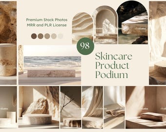 Skincare Product Podium Photos Showcase Minimalistic Product Podium Neutral Product Display Mockup Product Photography Display Aesthetic