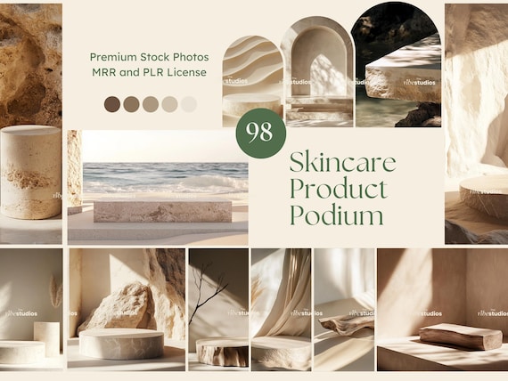 Skincare Product Podium Photos Showcase Minimalistic Product Podium Neutral Product Display Mockup Product Photography Display Aesthetic