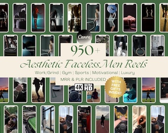 Más de 950 reels de hombres sin rostro, reels de lujo para hombres estéticos sin rostro, videos estéticos sin rostro para hombres, MRR, PLR, paquete de reels, reels de marketing sin rostro