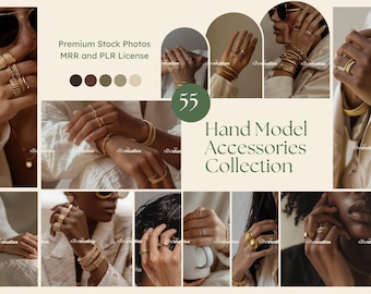 Hand Fotos Modell Accessoires Fotos Stock Mode Armbänder Ring Ästhetische Fotos für Website Social Media Schmuck Produktfotografie