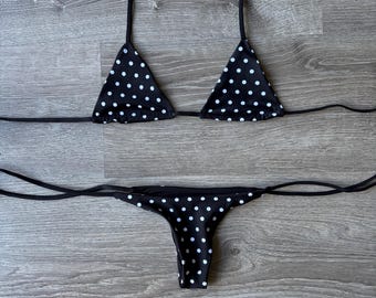 Handmade Polka Dot Bikini Set (size small)