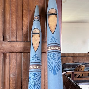 Vintage Church Organ pipes hand painted 18c